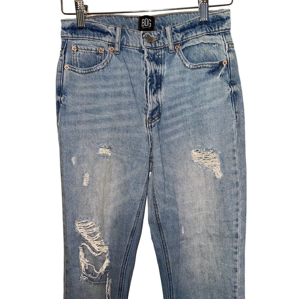 BDG Urban Outfitters Slim Straight Classic Distressed Hidden Button Fly Jeans 26 - Picture 4 of 13